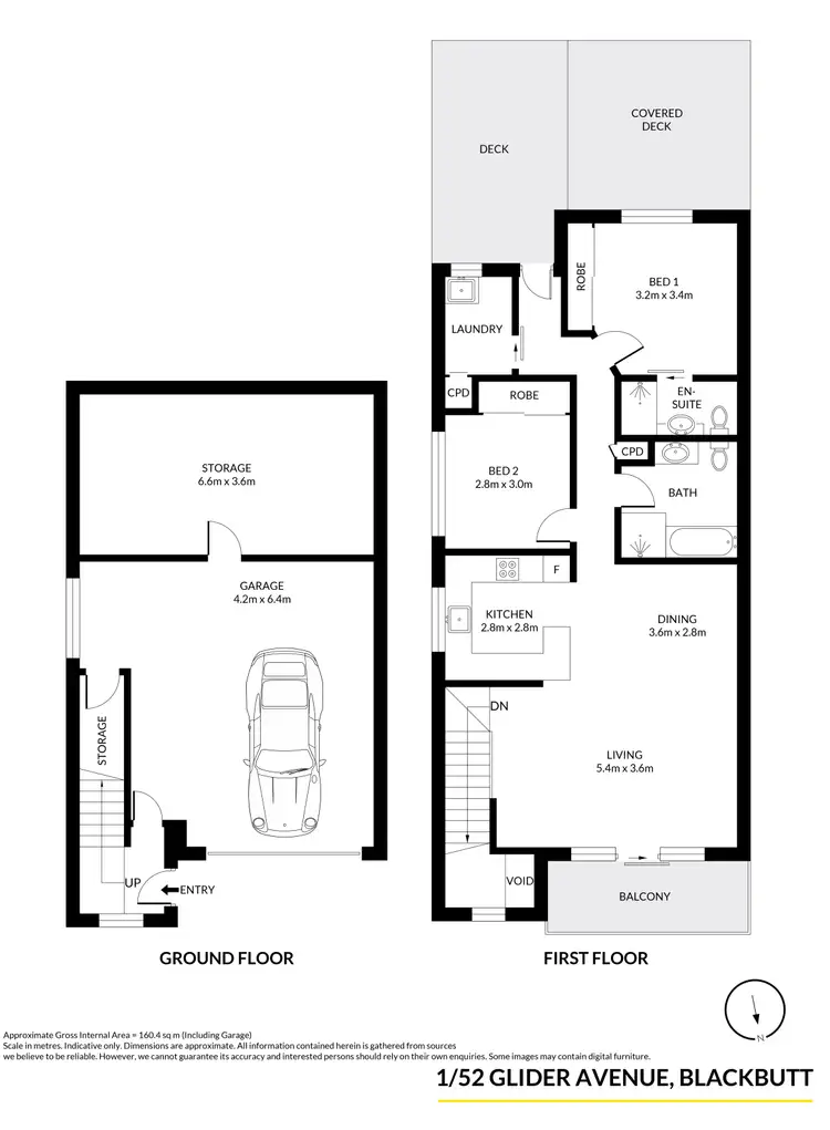 Floorplan of Homely semi-detached listing, 1/52 Glider Avenue, Blackbutt NSW 2529