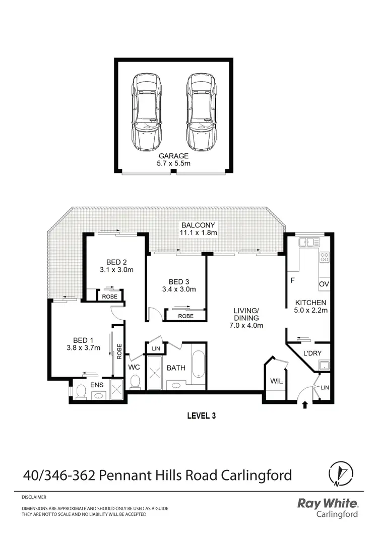 Floorplan of Homely apartment listing, 40/346 Pennant Hills Road, Carlingford NSW 2118
