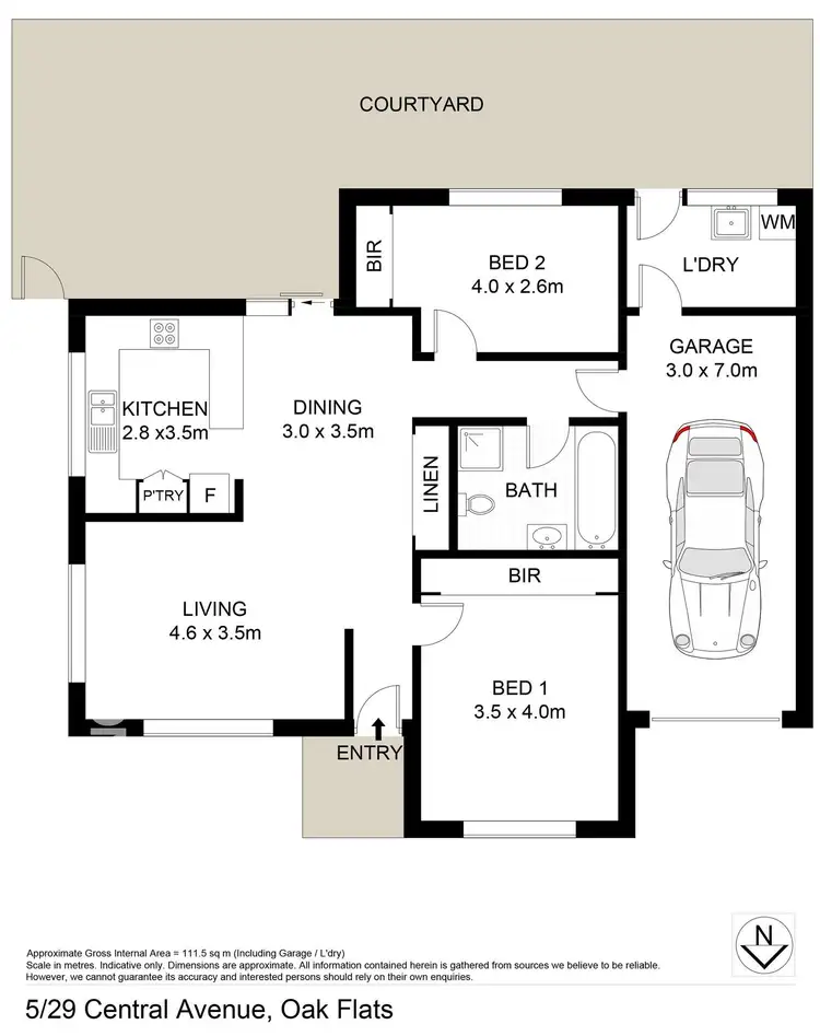 Floorplan of Homely villa listing, 5/29 Central Avenue, Oak Flats NSW 2529