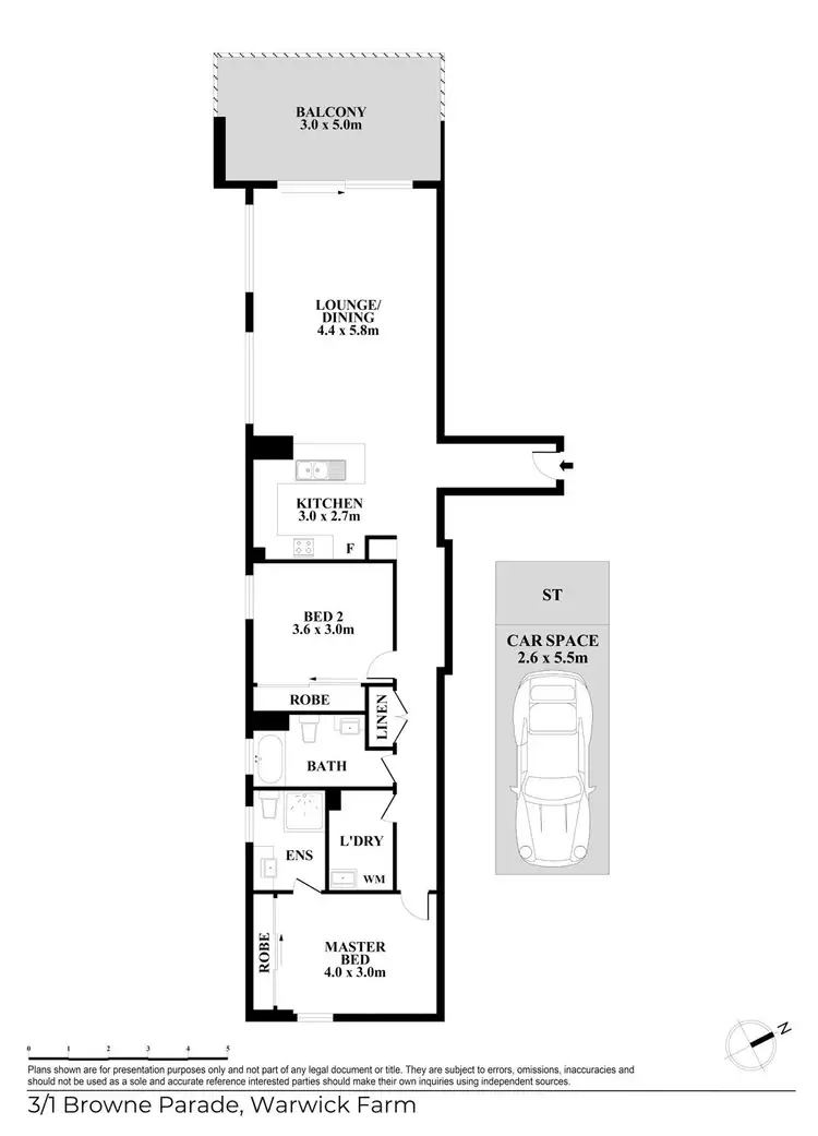 Floorplan of Homely apartment listing, 3/1 Browne Parade, Warwick Farm NSW 2170
