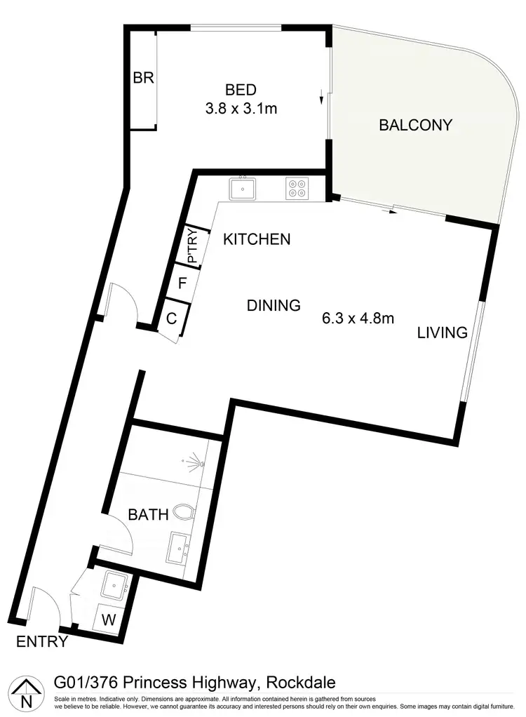 Floorplan of Homely apartment listing, G01/376 Princes Highway, Rockdale NSW 2216