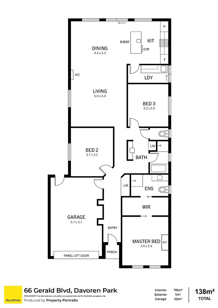 Floorplan of Homely house listing, 66 Gerald Boulevard, Davoren Park SA 5113