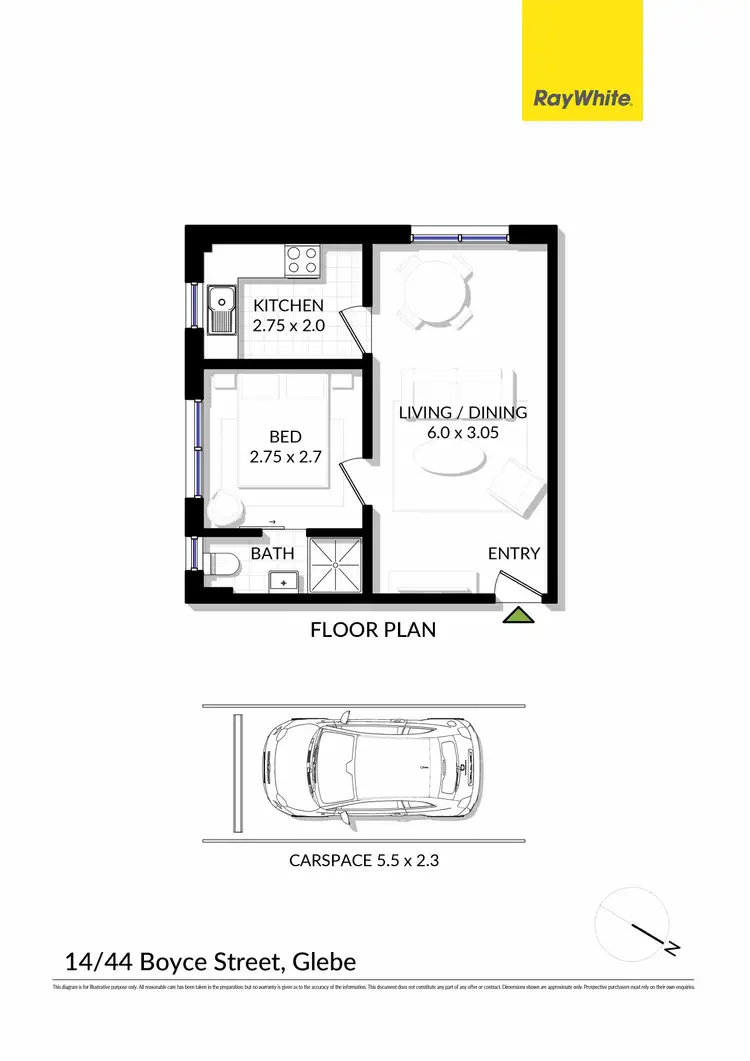 Floorplan of Homely apartment listing, 14/44 Boyce Street, Glebe NSW 2037
