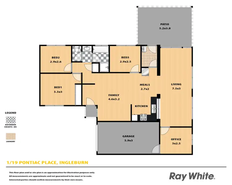 Floorplan of Homely house listing, 1/19 Pontiac Place, Ingleburn NSW 2565
