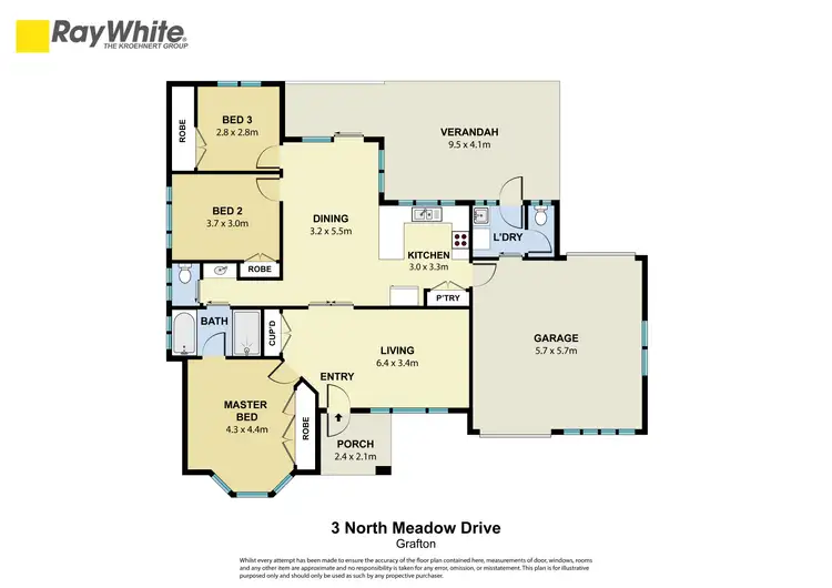Floorplan of Homely house listing, 3 North Meadow Drive, Grafton NSW 2460