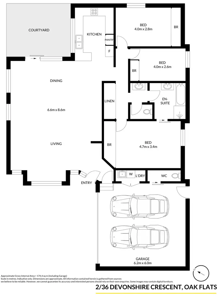 Floorplan of Homely villa listing, 2/36 Devonshire Crescent, Oak Flats NSW 2529