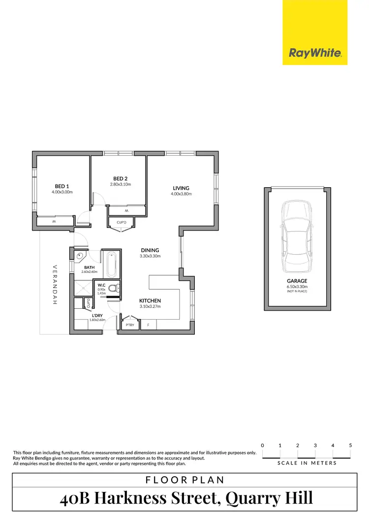 Floorplan of Homely unit listing, 40B Harkness Street, Quarry Hill VIC 3550