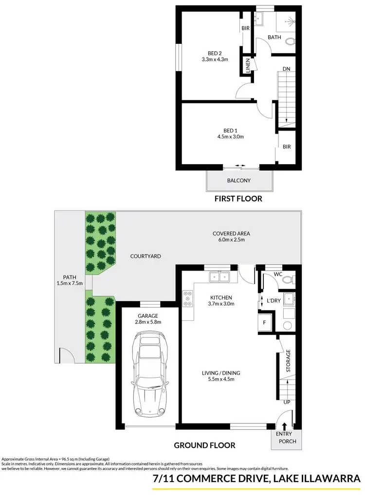 Floorplan of Homely townhouse listing, 7/11 Commerce Drive, Lake Illawarra NSW 2528