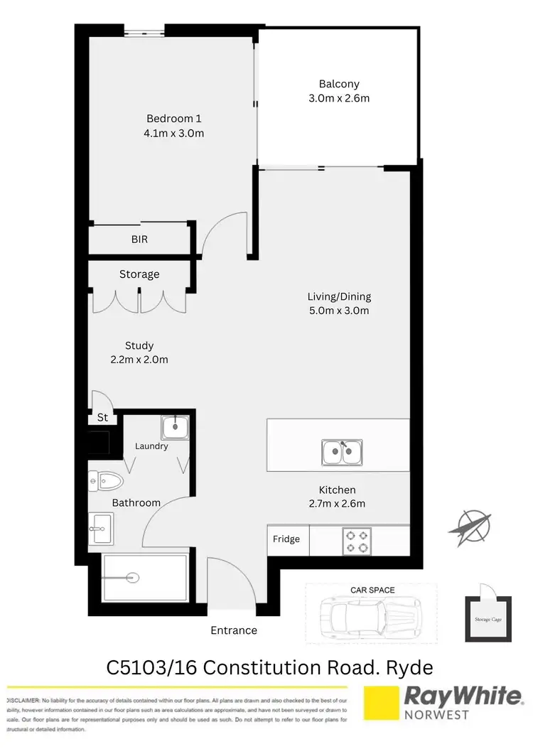 Floorplan of Homely apartment listing, C5103/16 Constitution Road, Ryde NSW 2112