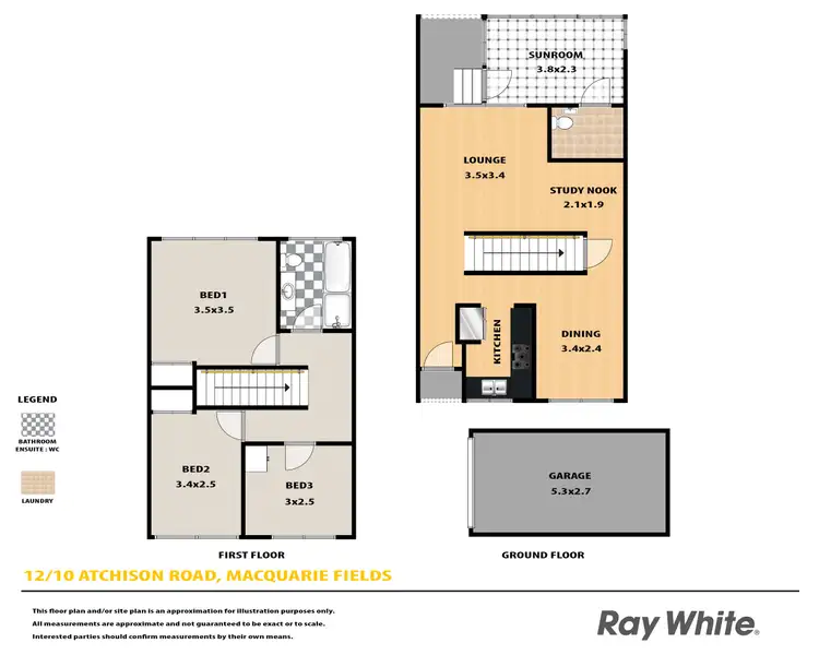 Floorplan of Homely townhouse listing, 12/10 Atchison Road, Macquarie Fields NSW 2564