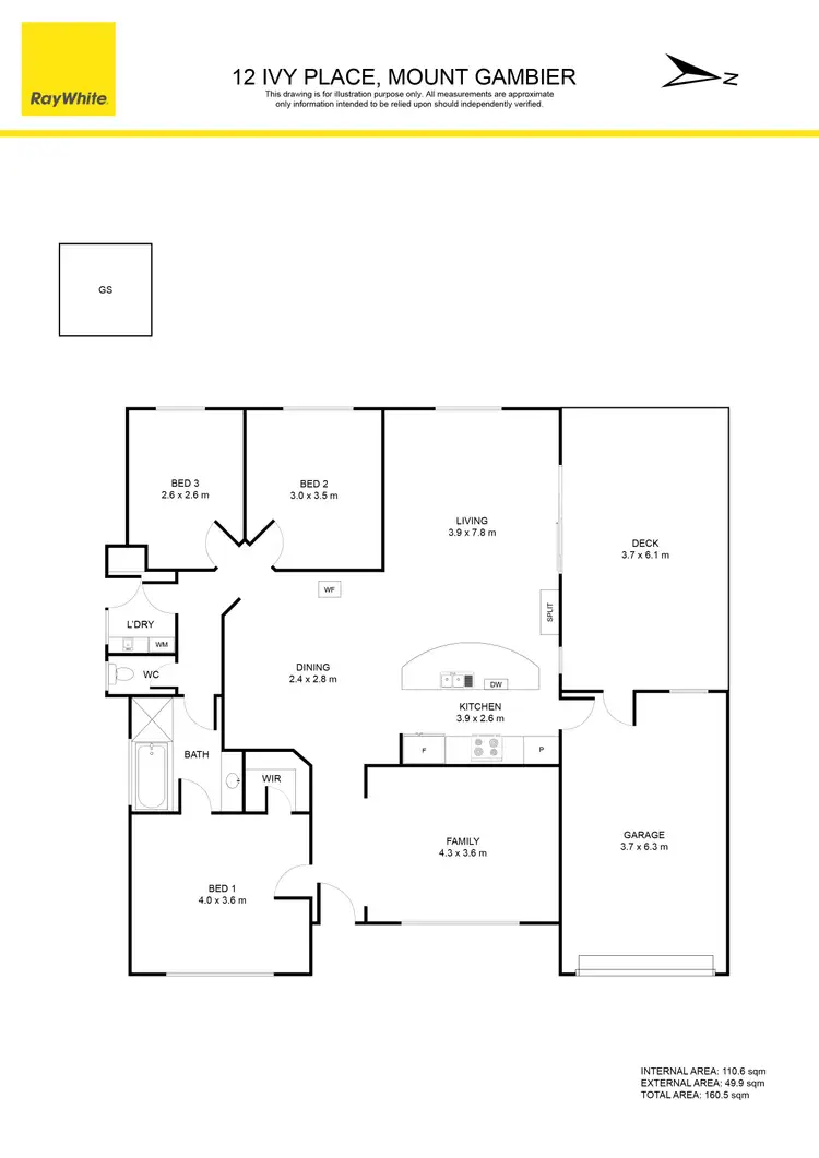 Floorplan of Homely house listing, 12 Ivy Place, Mount Gambier SA 5290