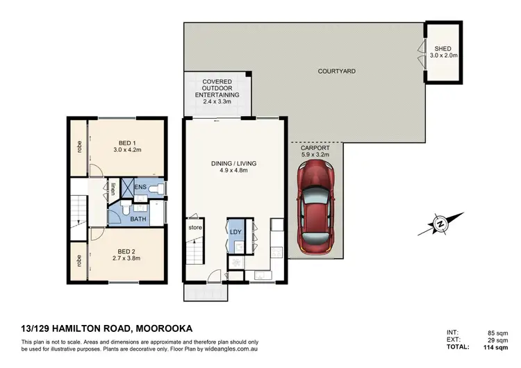 Floorplan of Homely townhouse listing, 13/129 Hamilton Road, Moorooka QLD 4105
