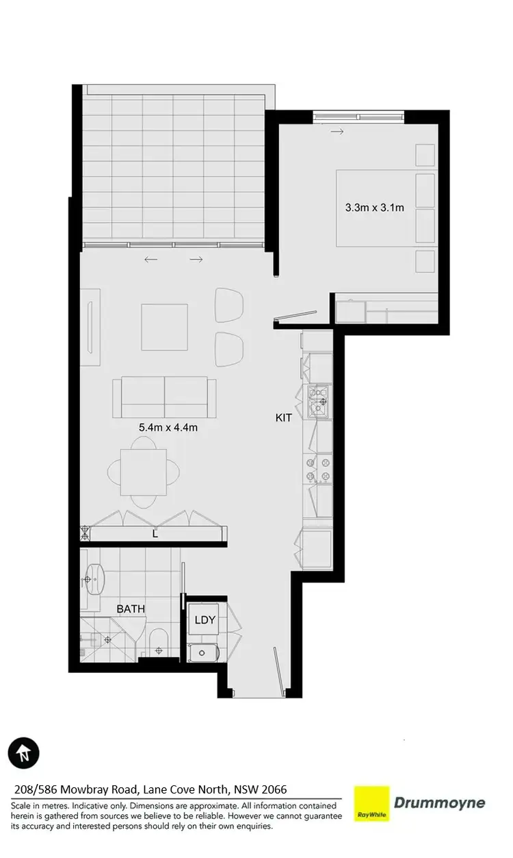 Floorplan of Homely apartment listing, 208/586 Mowbray Road, Lane Cove North NSW 2066