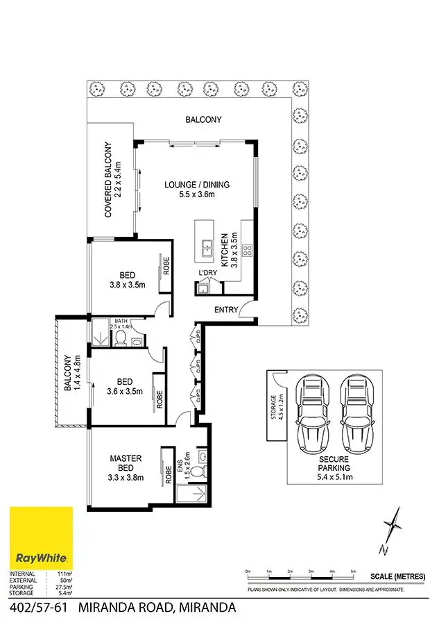 Floorplan of Homely apartment listing, 402/57-61 Miranda Road, Miranda NSW 2228