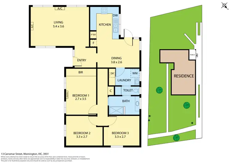 Floorplan of Homely house listing, 13 Carramar Street, Mornington VIC 3931