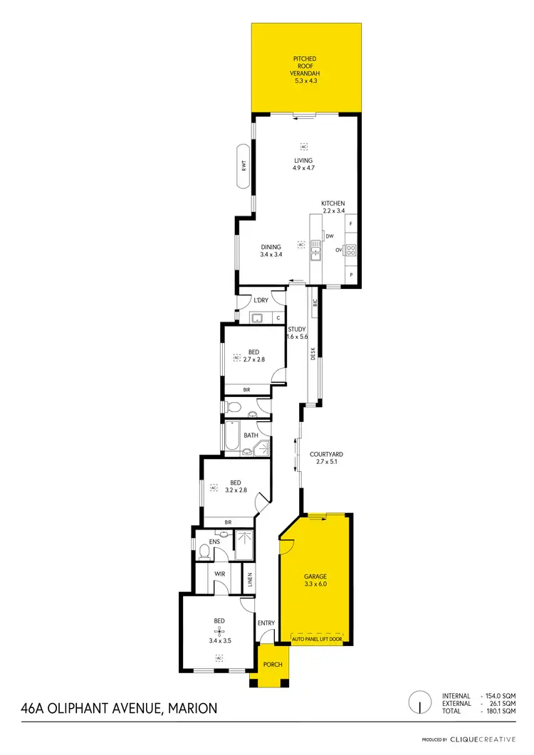 Floorplan of Homely house listing, 46A Oliphant Avenue, Marion SA 5043