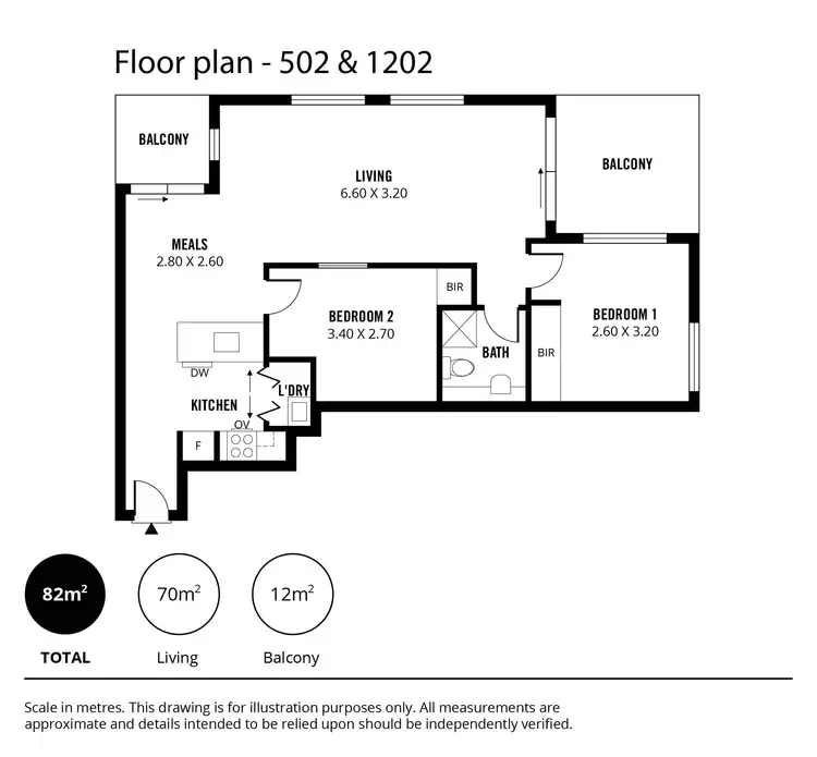 Floorplan of Homely apartment listing, 502/96 North Terrace, Adelaide SA 5000