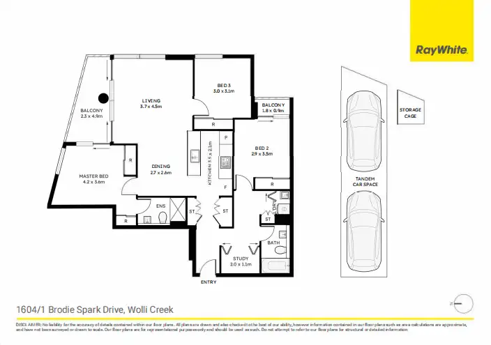 Floorplan of Homely apartment listing, 1604/1 Brodie Spark Drive, Wolli Creek NSW 2205