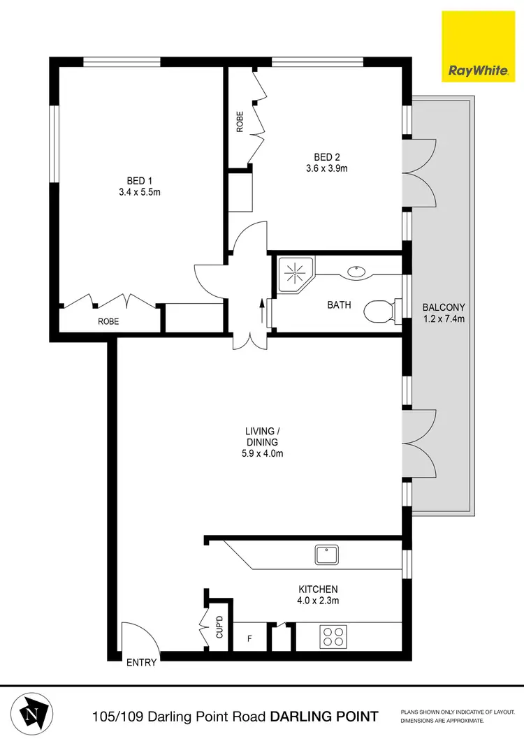 Floorplan of Homely apartment listing, 105/109 Darling Point Road, Darling Point NSW 2027