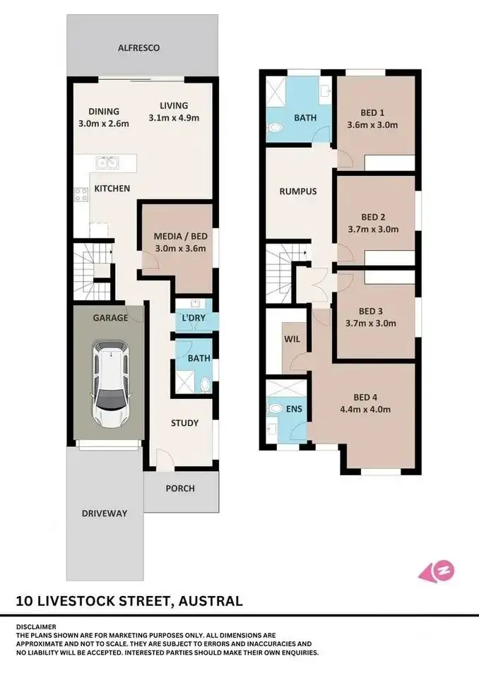 Floorplan of Homely semi-detached listing, 10 Livestock Street, Austral NSW 2179