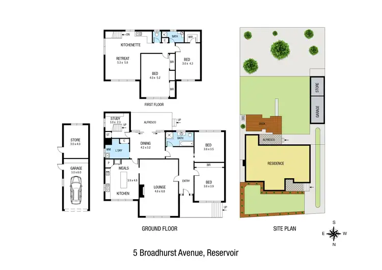 Floorplan of Homely house listing, 5 Broadhurst Avenue, Reservoir VIC 3073