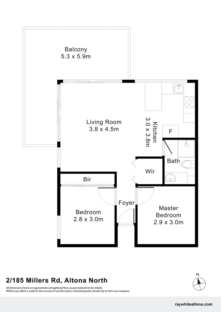 Floorplan of Homely unit listing, 2/185 Millers Road, Altona North VIC 3025