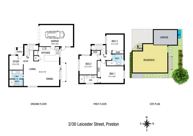Floorplan of Homely townhouse listing, 2/30 Leicester Street, Preston VIC 3072