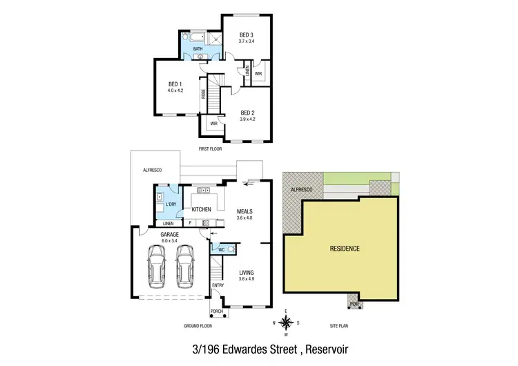 Floorplan of Homely townhouse listing, 3/196 Edwardes Street, Reservoir VIC 3073