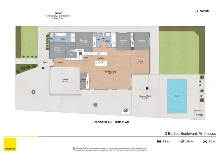 Floorplan of Homely house listing, 3 Bartlett Boulevard, Whittlesea VIC 3757