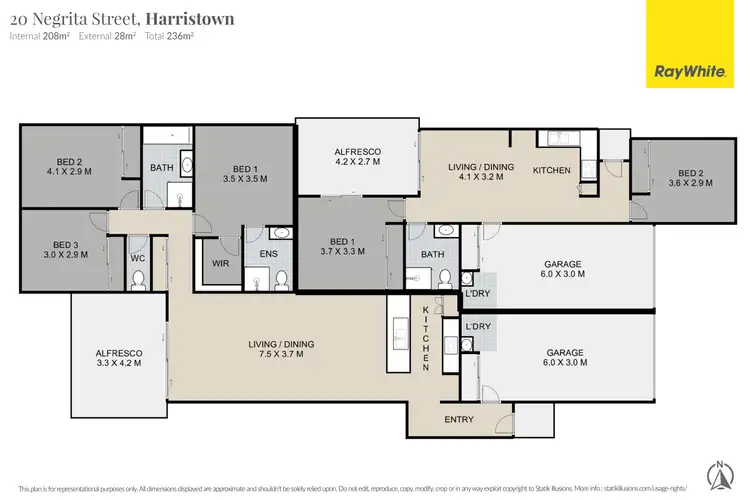 Floorplan of Homely semi-detached listing, 1 & 2/20 Negrita Street, Harristown QLD 4350