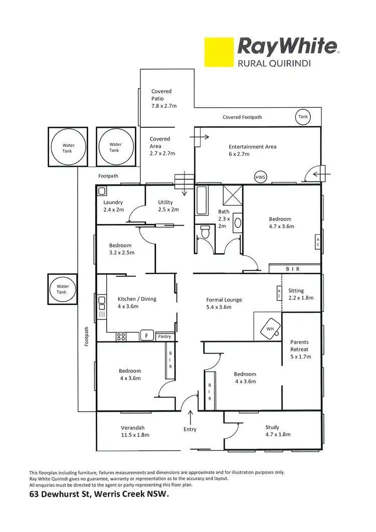 Floorplan of Homely house listing, 63 Dewhurst Street, Werris Creek NSW 2341