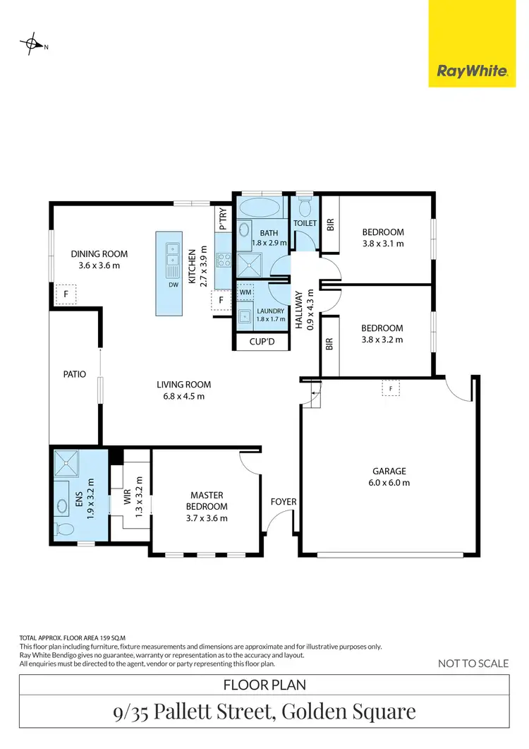 Floorplan of Homely townhouse listing, 9/35 Pallett Street, Golden Square VIC 3555