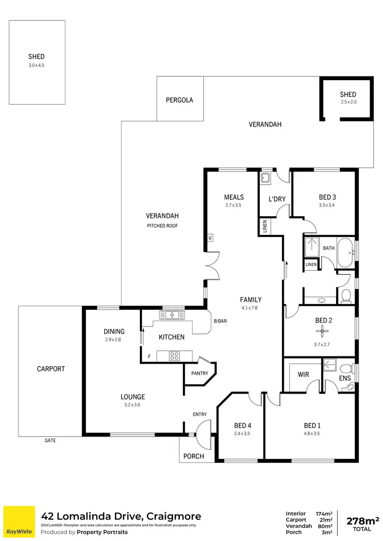 Floorplan of Homely house listing, 42 Lomalinda Drive, Craigmore SA 5114