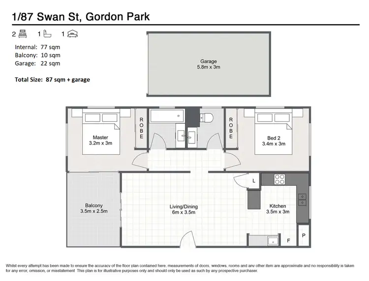 Floorplan of Homely apartment listing, 1/87 Swan Street, Gordon Park QLD 4031