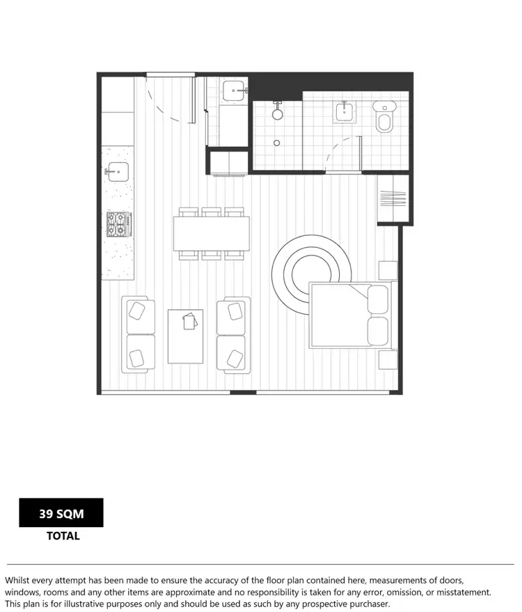 Floorplan of Homely studio listing, 711/181 Waymouth Street, Adelaide SA 5000