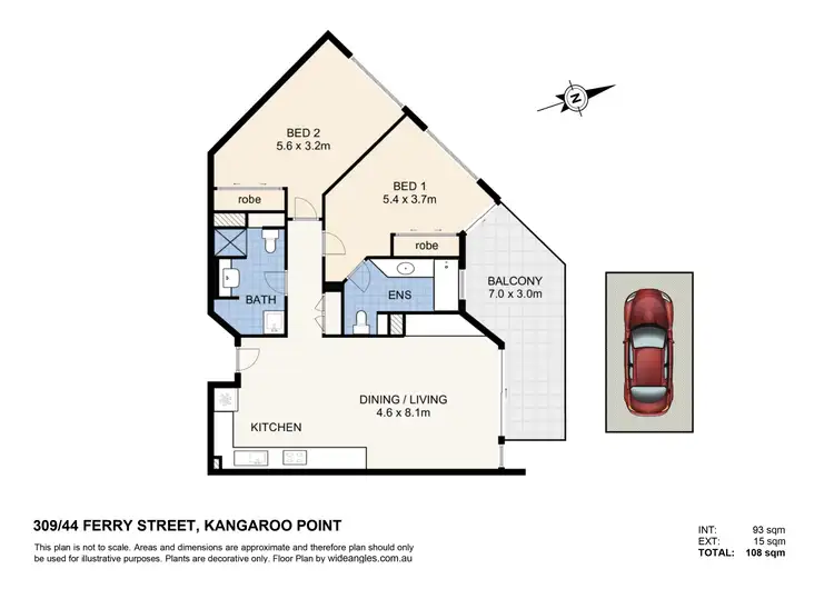 Floorplan of Homely apartment listing, 309/44 Ferry Street, Kangaroo Point QLD 4169