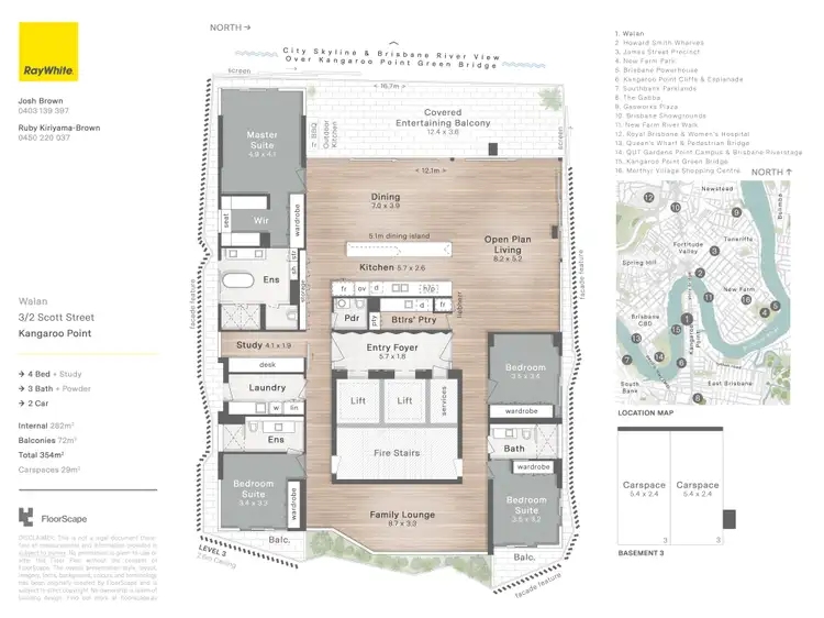 Floorplan of Homely apartment listing, 3/2 Scott Street, Kangaroo Point QLD 4169