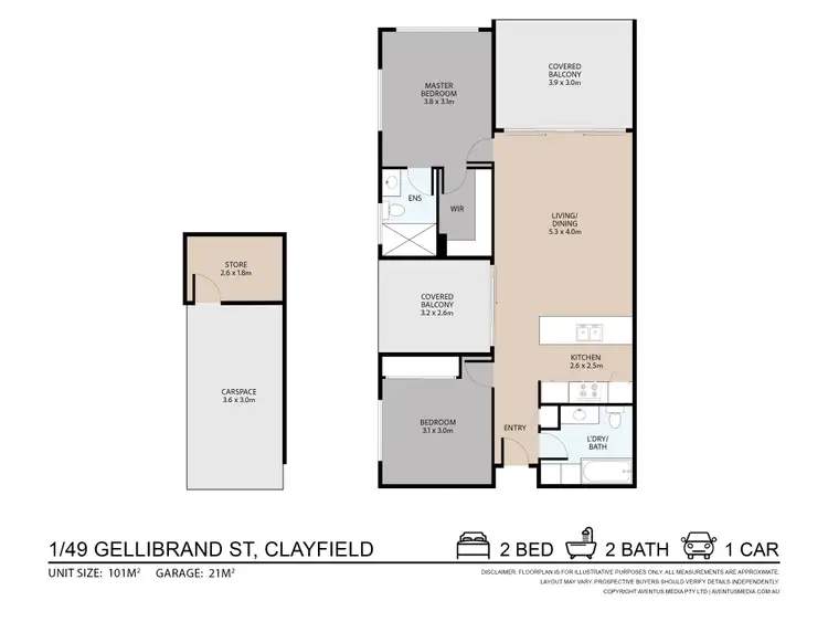 Floorplan of Homely unit listing, 1/49 Gellibrand Street, Clayfield QLD 4011