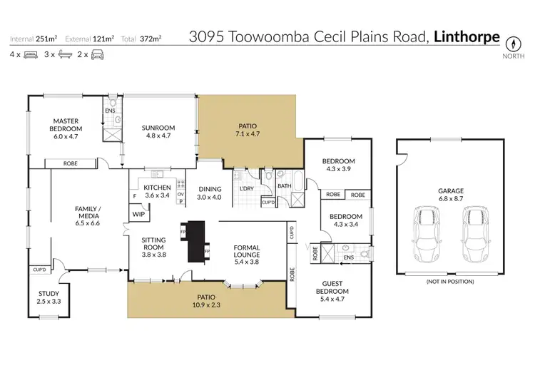 Floorplan of Homely rural property listing, 3095 Toowoomba Cecil Plains Road, Linthorpe QLD 4356