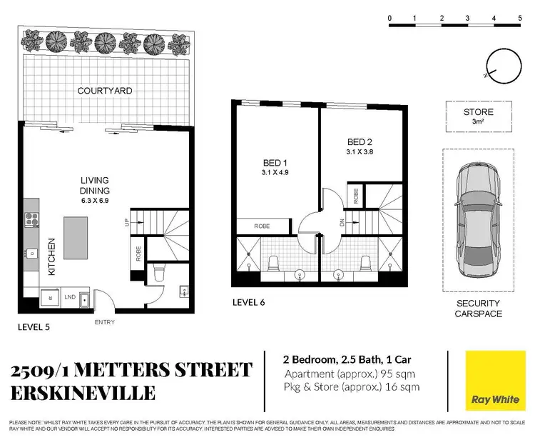 Floorplan of Homely apartment listing, 2509/1 Metters Street, Erskineville NSW 2043