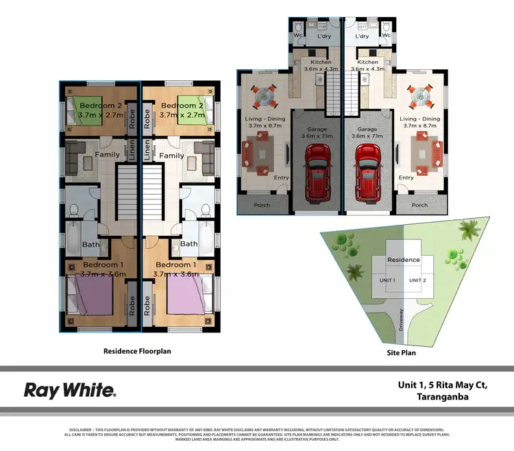 Floorplan of Homely semi-detached listing, 1/5 Rita May Court, Taranganba QLD 4703
