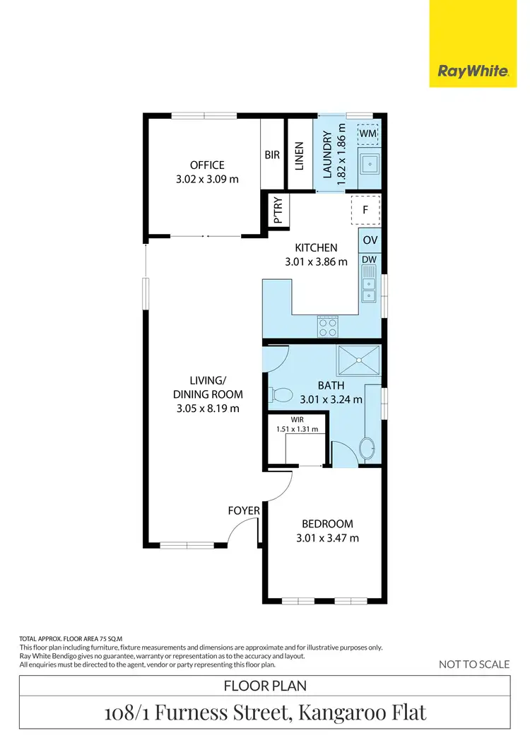 Floorplan of Homely retirement listing, Unit 108/1 Furness Street, Kangaroo Flat VIC 3555