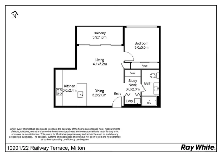Floorplan of Homely apartment listing, 10910/22-36 Railway Terrace, Milton QLD 4064