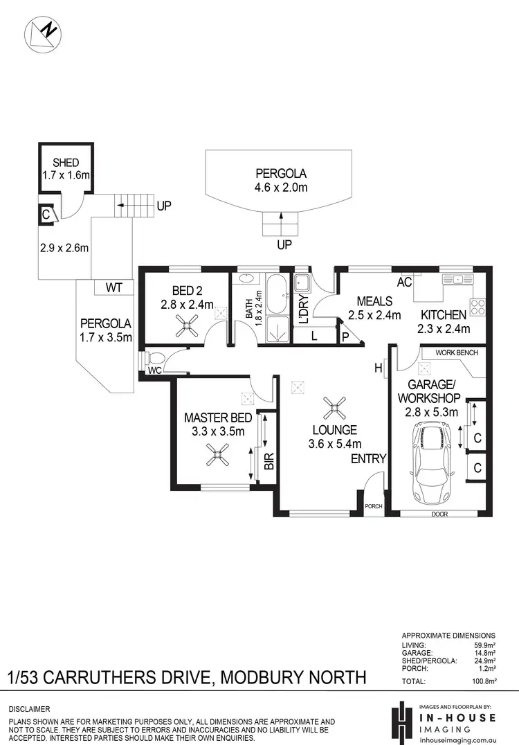 Floorplan of Homely unit listing, 1/53 Carruthers Drive, Modbury North SA 5092