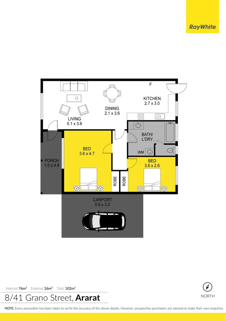 Floorplan of Homely unit listing, 8/41 Grano Street, Ararat VIC 3377