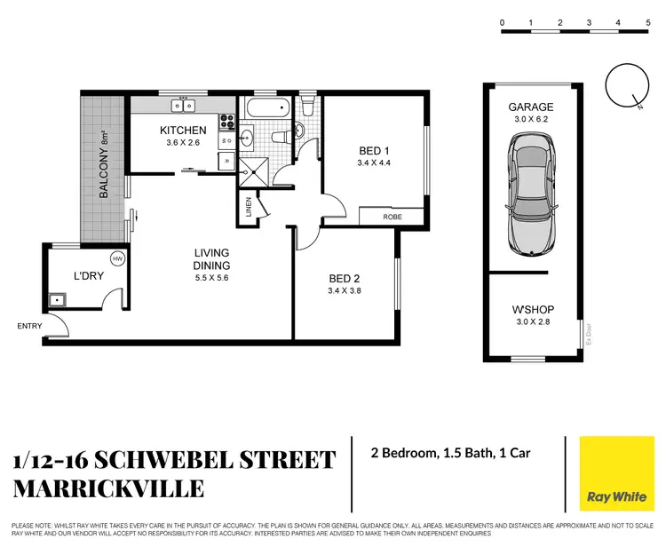 Floorplan of Homely apartment listing, 1/12-16 Schwebel Street, Marrickville NSW 2204