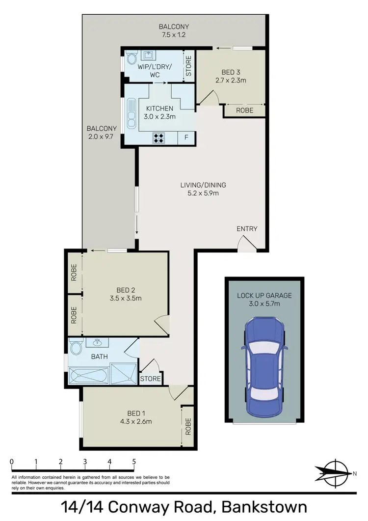 Floorplan of Homely unit listing, 14/14 Conway Road, Bankstown NSW 2200