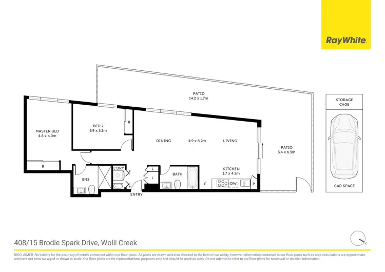Floorplan of Homely apartment listing, 408/15 Brodie Spark Drive, Wolli Creek NSW 2205