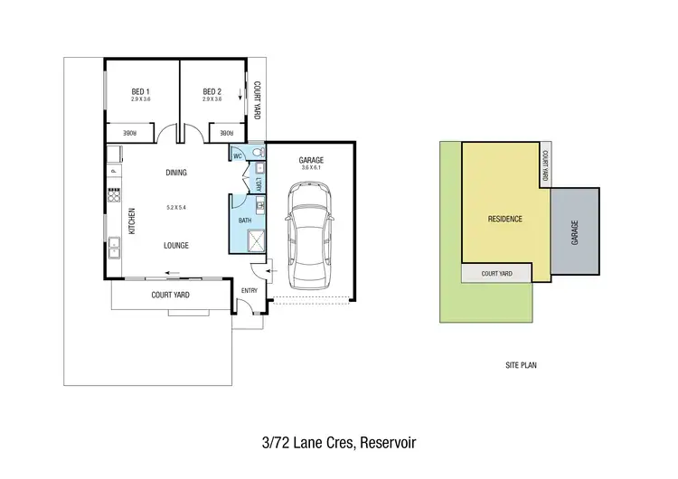 Floorplan of Homely unit listing, 3/72 Lane Crescent, Reservoir VIC 3073