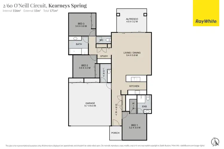 Floorplan of Homely villa listing, 2/60 O'neill Circuit, Kearneys Spring QLD 4350